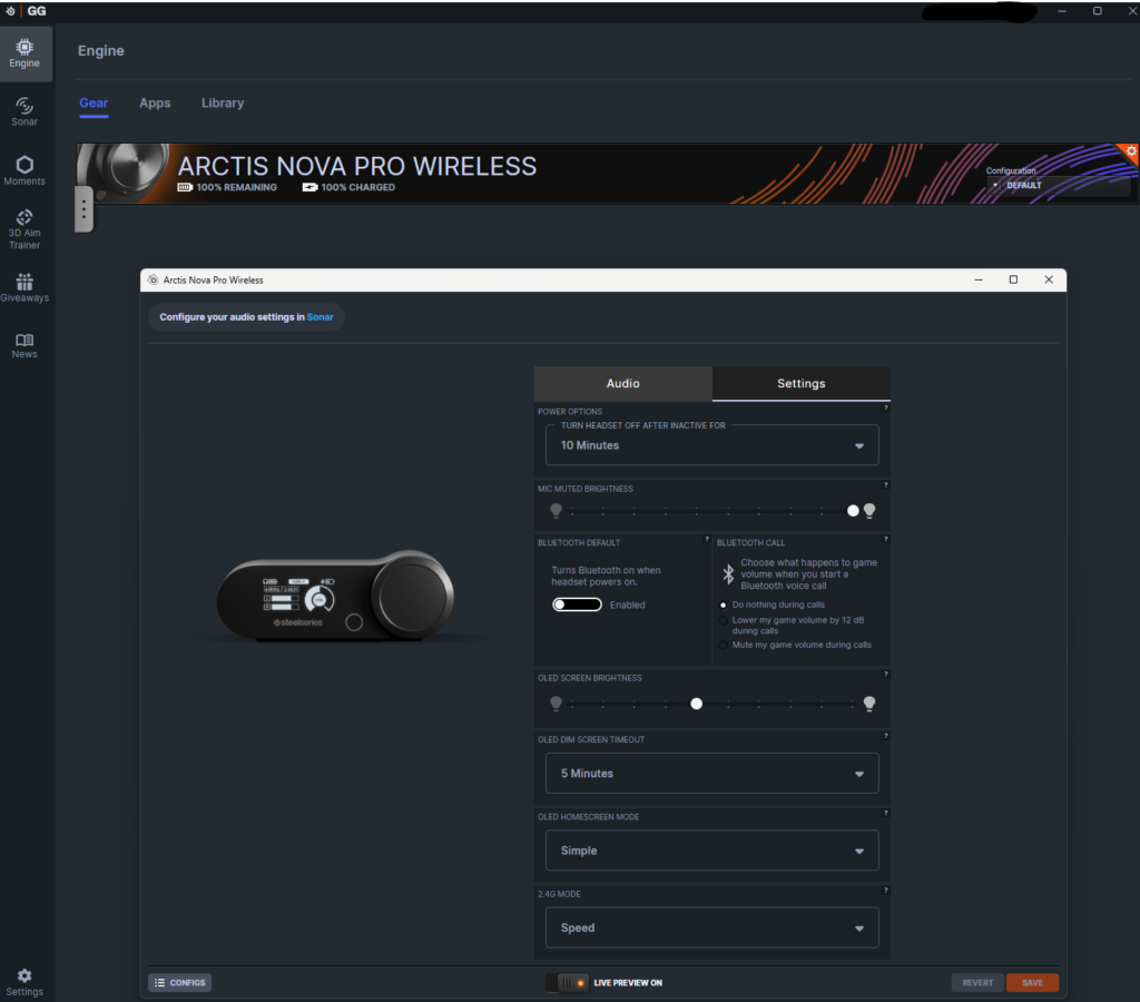 Steelseries GG software